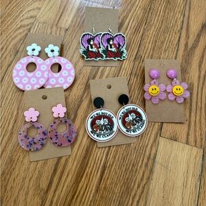 Boho Chic/Disney/Edward Scissorhands Earrings Lot